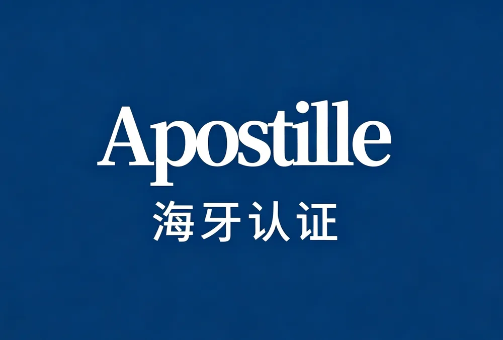 Apostille certification stamp banner, Hague Convention authentication