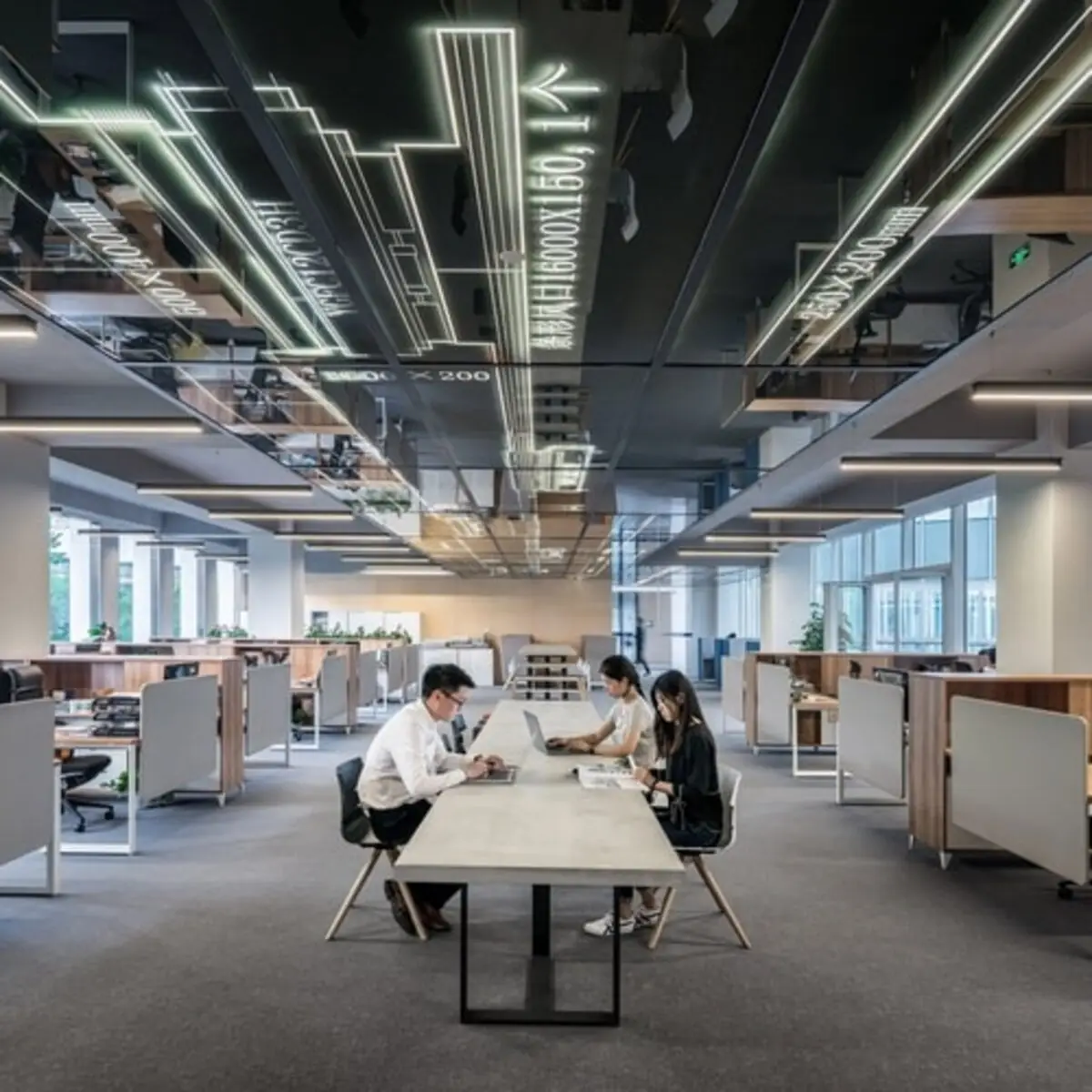 Modern open-plan office workspace in China, representing WFOE company registration services